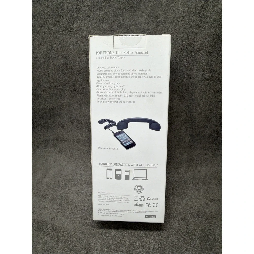 Native Union Pop Phone Retro Handset LEOPARD Print 3.5mm Jack